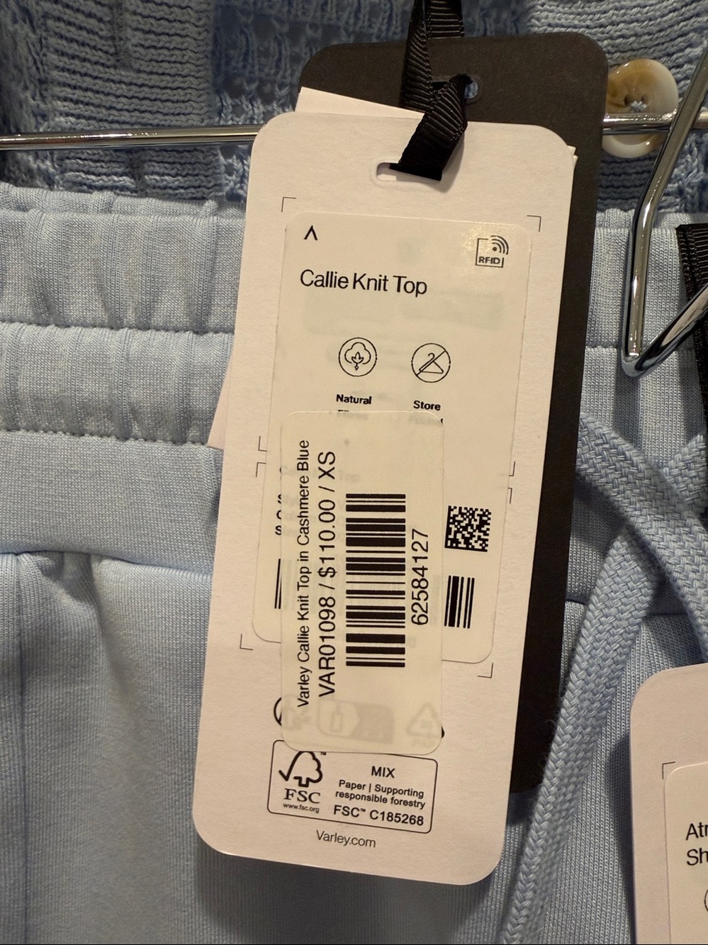 Varley Set, Atrium High Rise Short 4.5 in and Callie Top, Cashmere Blue, XS - Picture 15 of 15